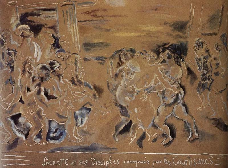Jules Pascin Sogeladi-s disciple and callet Spain oil painting art